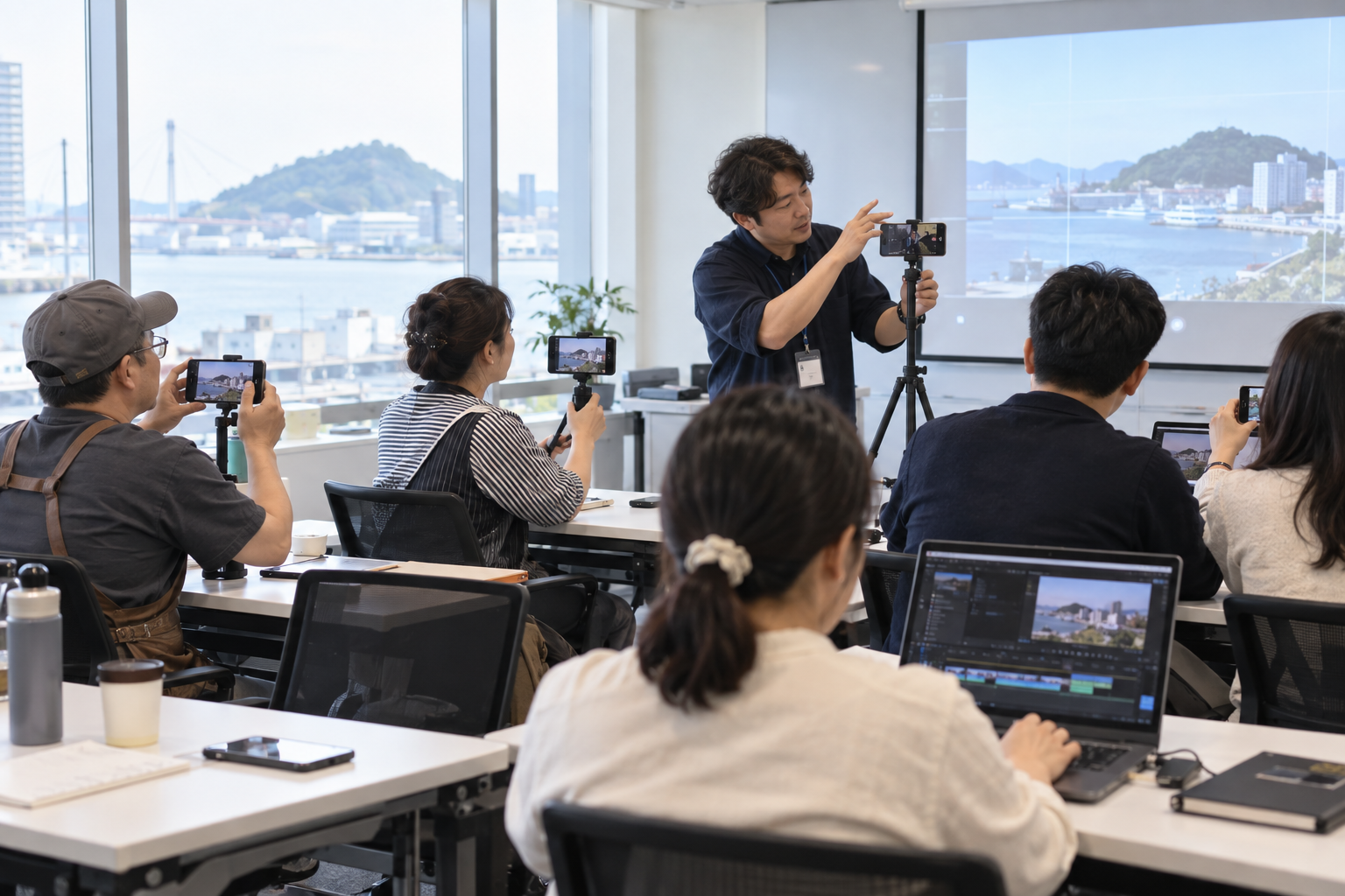 스마트폰 영상 콘텐츠 제작 교육 모습 자료 이미지